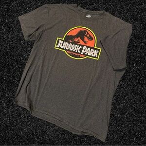 Jurassic Park Gray Short Sleeve Tee - Classic Logo